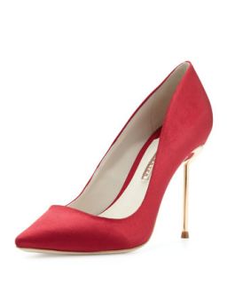 Womens Coco 5 Satin Point Toe Pump, Ruby   Sophia Webster