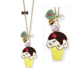 Betsey Johnson Candyland Candy Land Ice Cream Cone Long Necklace: Jewelry