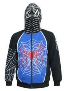 AMC Boys Spiderman Character Mask Zipper Hoodie: Clothing