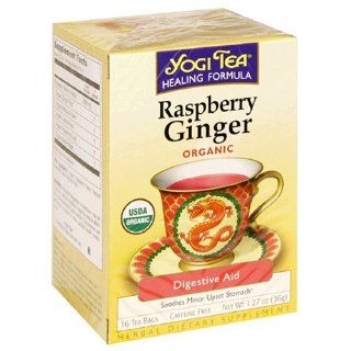 Yogi Tea Raspberry Ginger, Tea Bags, 16 Count Boxes (Pack of 6) : Herbal Remedy Teas : Grocery & Gourmet Food