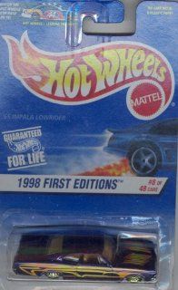 Hot Wheels 1998 FIRST EDITION 635 purple '65 IMPALA LOWRIDER 8 of 40 ON HOT WHEELSLEADING THE WAY CARD 1:64 Scale Die cast Collectible Car 1:64 Scale: Toys & Games