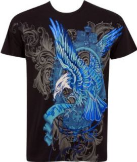 Sakkas Metallic Blue Eagle Short Sleeve Crew Neck Cotton Mens Fashion T Shirt at  Mens Clothing store: