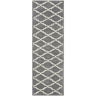 Safavieh Handmade Moroccan Chatham Dark Grey Wool Rug (23 X 11)