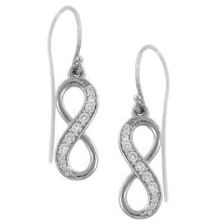 Infinity Symbol Diamond Dangle Earrings: Jewelry
