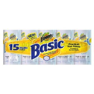 Bounty Basic Paper Towels, 15 Rolls, White, 60 One Ply Sheets Per Roll: Health & Personal Care