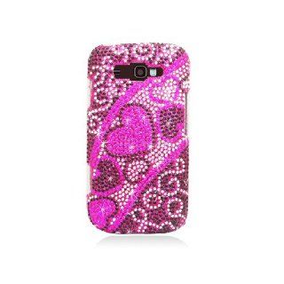 Samsung Focus 2 i667 SGH I667 Bling Gem Jeweled Jewel Crystal Diamond Pink Silver Hearts Cover Case: Cell Phones & Accessories