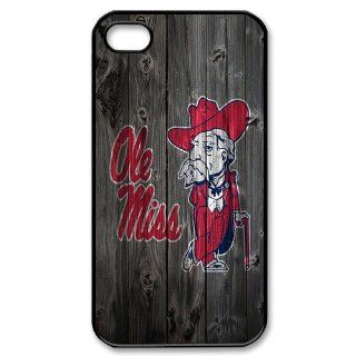 popularshow Ole Miss Rebels ncaa wood logo for Apple Iphone 4 4S Durable Plastic Cover Case: Cell Phones & Accessories
