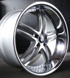 XIX X15 Wheels 22x9" 22x10.5" BMW 645 Staggered Silver Chrome Lip w/ Tires: Automotive