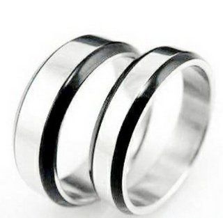 His & Hers Matching Set Korean Style Titanium Couple Wedding Band Set Ring in a Gift Box (Size Selectable)  R324: Jewelry