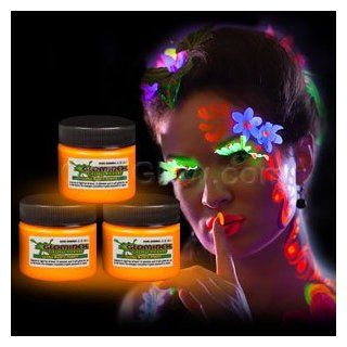 Glominex Glow in the Dark Face and Body Paint 1 oz Jar   Orange: Toys & Games