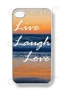 Apple iPhone 4 4G 4S Live Laugh Love Cute Quote Retro Vintage by Case Cartel WHITE Sides Slim HARD Case Skin Cover Protector Accessory Vintage Retro Unique AT&T Sprint Verizon Virgin Mobile: Cell Phones & Accessories