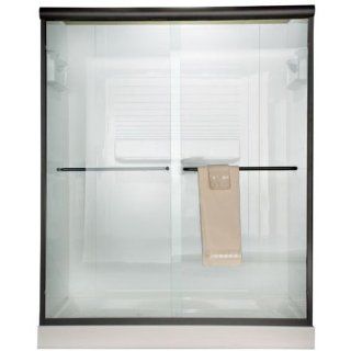 American Standard AM00.394400.213 Euro 65 1/2" Tall Frameless, bypass, Clear Glass Shower Door   Fits 56" to 60" W, Silver   Shower Bases  