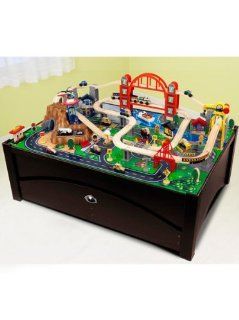 Toy / Game Kidkraft Metropolis Train Table And Set With Large Rolling Trundle   For Convenient Storage: Toys & Games