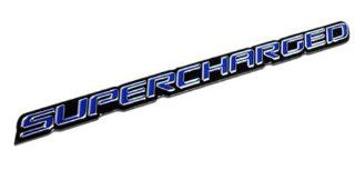 Blue Supercharge Supercharged Aluminum Emblems for Chevy Corvette Dodge Hot Rod Street Chevy Impala Ss Harley Davidson Camaro Range Rover Ford Mustang Gt: Automotive