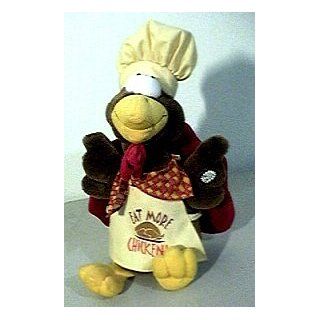 Rocking Gobbler 17 Inch Plush Turkey Sings Rockin Robbing with EAT More Chicken Apron: Toys & Games