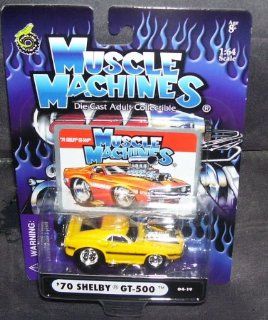 Muscle Machines '70 SHELBY GT 500 Yellow Diecast Car 1:64 Scale: Toys & Games