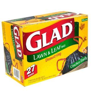 Glad Lawn & Leaf Bags with Drawstring, 39 Gallon 27 bags: Health & Personal Care