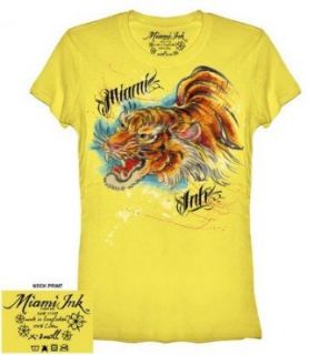 MIAMI INK Crouching Tiger Girls Juniors Shirt at  Womens Clothing store: Fashion T Shirts
