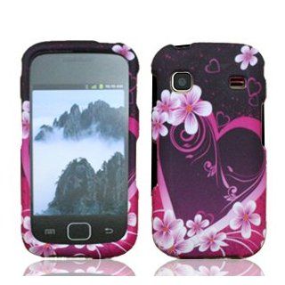 For US Cellular Samsung R680 Repp Accessory   Purple Heart Design Hard Case Protector Cover + Free Lf Stylus Pen Cell Phones & Accessories
