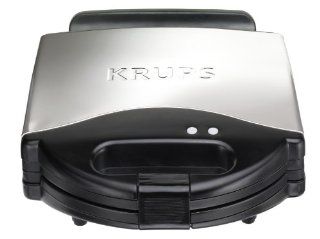 KRUPS 654 75 4 Slice Belgian Waffle Maker Best Gift for Mother's Day, Silver Belgian Waffle Irons Kitchen & Dining