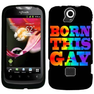 Huawei T Mobile MyTouch Q Born this Gay on Black Phone Case Cover: Cell Phones & Accessories