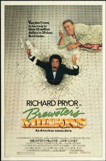 Brewsters Millions 1985 Original Movie Poster Comedy: John Candy, Lonette McKee, Richard Pryor: Entertainment Collectibles