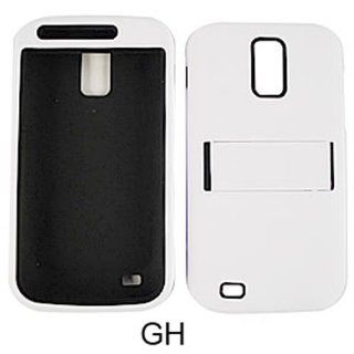 1 PIECE ACCESSORY CASE COVER FOR SAMSUNG GALAXY S II HERCULES T989 BLACK SKIN WITH WHITE SNAP STAND JELLY 03: Cell Phones & Accessories