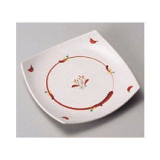 sushi plate kbu330 24 682 [5.44 x 5.44 x 0.79 inch] Japanese tabletop kitchen dish 4.5 positive square plate serving plate red glazing Marmont [13.8x13.8x2cm] Japanese restaurant inn restaurant business kbu330 24 682: Kitchen & Dining