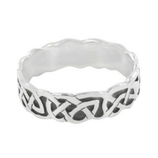 .925 Sterling Silver Celtic Knot Men's Band Ring (9): Jewelry