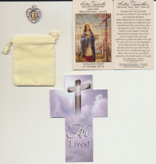 Saint Kateri Tekakwitha Relic Medal with Canonization Holy Prayer Card, Velour Bag and Cross Bookmark Lily of the Mohawks : Other Products : Everything Else