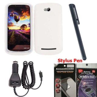 Clear Silicone Gel Cover Combo Pack for CoolPad Quattro with Car Charger, Screen Protectors, Stylus Pen and Radiation Shield. Cell Phones & Accessories