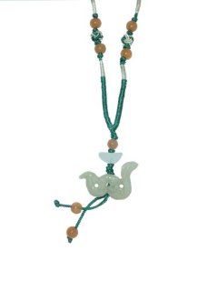 Snake Zodiac Jade Necklace Adorned with Jade Beads and Ingot for Good Money Luck Made with Green Cord Born In: 1941, 1953, 1965, 1977, 1989, 2001, 2013: Jewelry