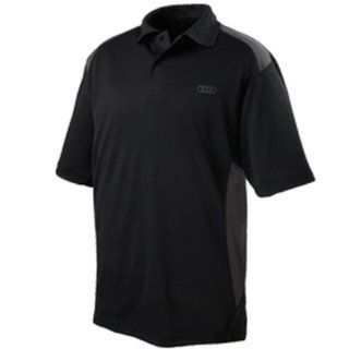 Genuine Audi Accessories AWM691 L Black Large Recycled Polyester Performance Polo T Shirt: Automotive