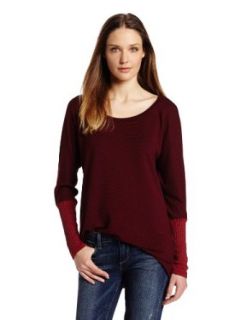 Michael Stars Women's Stripe Long Sleeve Scoop Shirt with Sweater Sleeves, Russet, One Size at  Womens Clothing store: Tank Top And Cami Shirts