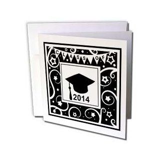 gc_120290_1 InspirationzStore Occasions   Class of 2014 graduation memento   black and white graduate hat cap   high school college university   Greeting Cards 6 Greeting Cards with envelopes : Blank Greeting Cards : Office Products