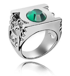 Charm Jewelry Swarovski Crystal Element 18k White Gold Plated Green Green Lantern Elegant Fashion Ring Z#101 Zg4ecc694f8583c: Jewelry