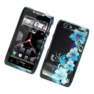 For Motorola Droid Razr Maxx XT912M Accessory   Blue Flower Design Protective Case Cover + Lf Stylus Pen: Cell Phones & Accessories