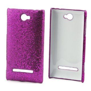 Wall  Hard Bling Skin Sparkle Case Cover for HTC Windows Phone 8S Darkpurple: Cell Phones & Accessories