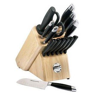 KitchenAid Cooks Series 14 Piece Cutlery Block Set with Bonus Santoku Knife: Kitchen & Dining