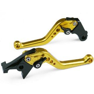 1 Pair of Short gold Adjustable Motorcycle CNC Brake Clutch Levers Fit For TRIUMPH Street Triple 675 2007 2011: Automotive