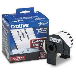 Brother DK 2113 Continuous Length Film Label Roll (Black/Clear): Office Products