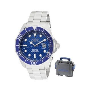 Invicta Men's 12563X Pro Diver Blue Carbon Fiber Dial Stainless Steel Watch with Grey/Blue Impact Case at  Men's Watch store.