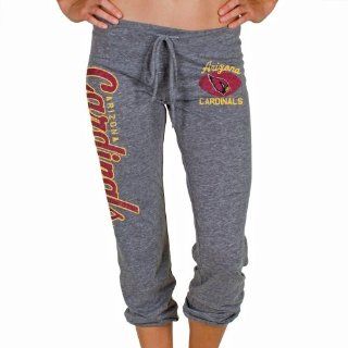 Arizona Cardinals Ladies Football Script Tri Blend Cropped Pants   Gray  Sports Fan Apparel  Sports & Outdoors