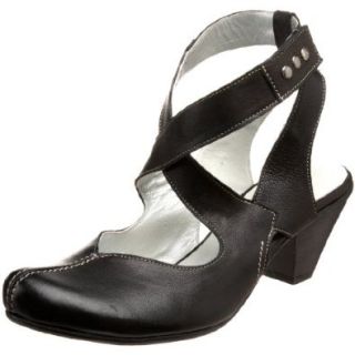 Fidji Women's E703 Ankle Strapl Pump,Black,35.5 EU (US Women's 5 M): Shoes