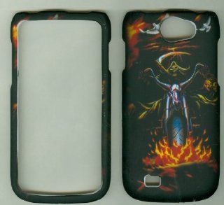 Samsung Exhibit II li 2 4G Galaxy W 4G SGH T679 T679M i8150 T MOBILE Phone CASE COVER SNAP ON HARD RUBBERIZED SNAP ON FACEPLATE PROTECTOR NEW CAMO KING FLAME SKULL: Cell Phones & Accessories