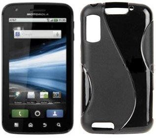 MOTOROLA ATRIX 4G / MB860   BLACK STYLISH S CURVED CASE COVER POUCH SKIN + 2 CUSTOM FIT SCREEN PROTECTORS: Cell Phones & Accessories