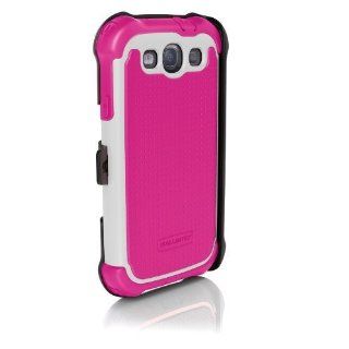 OEM Ballistic Samsung Galaxy S3 SG MAXX Hybrid Case W/ Holster & Lcd Screen Protector Cover Kit Film Guard   Pink/ White: Cell Phones & Accessories