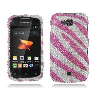 Aimo SAMR830PCLDI686 Dazzling Diamond Bling Case for Samsung Galaxy Axiom R830   Retail Packaging   Zebra Hot Pink/White: Cell Phones & Accessories