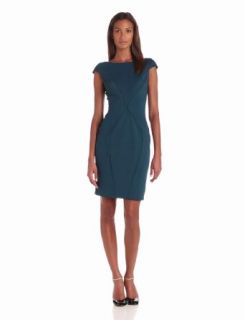 Zac Zac Posen Women's Bondage Jersey Cap Sleeve Short Dress, Deep Turquoise, 4 at  Womens Clothing store: