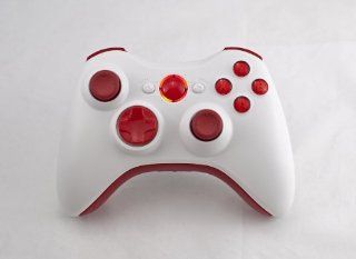 Pure white/red Xbox 360 Modded Controller (Rapid Fire) COD Ghosts, MW3, Black Ops 2, MW2, MOD GAMEPAD: Video Games